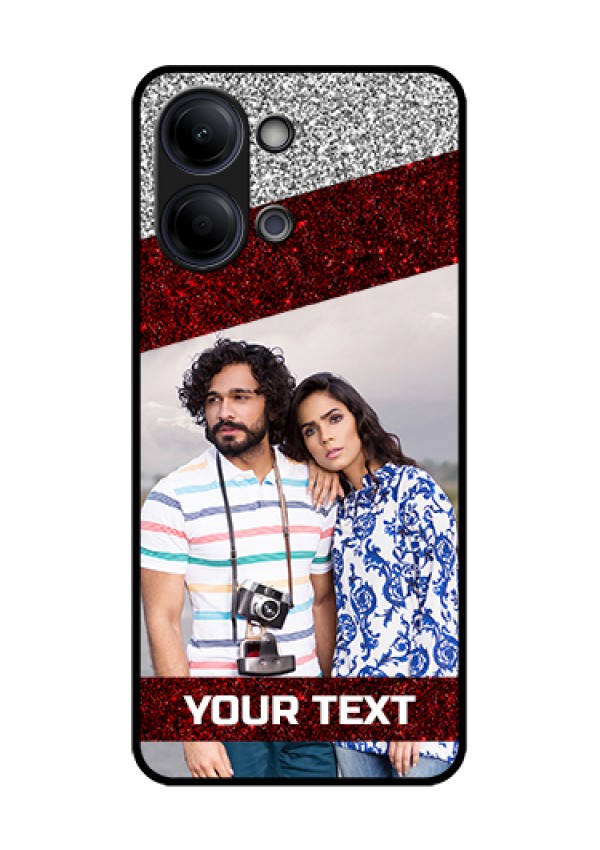 iQOO Z11 Lite 5G Custom Glass Phone Case - Image Holder With Glitter Strip Design