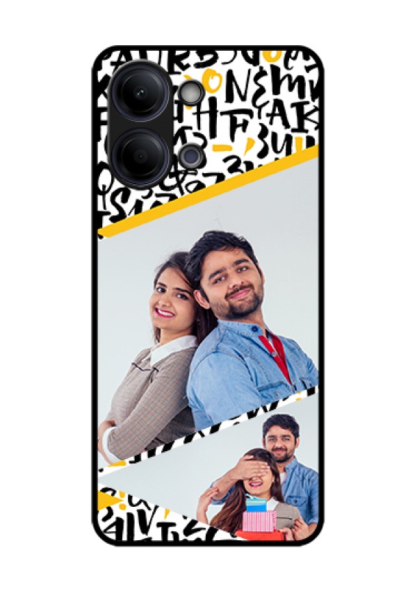 iQOO Z11 Lite 5G Custom Glass Phone Case - Letters Pattern Design