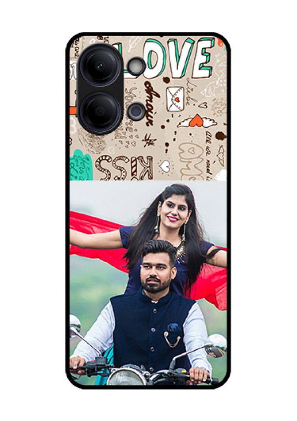 iQOO Z11 Lite 5G Custom Glass Phone Case - Love Doodle Pattern