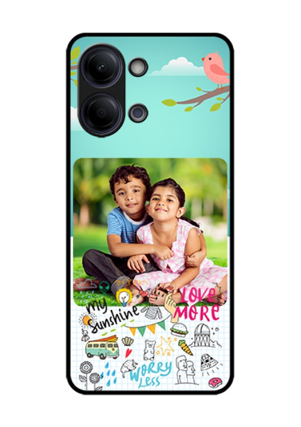 iQOO Z11 Lite 5G Custom Glass Phone Case - Doodle Love Design