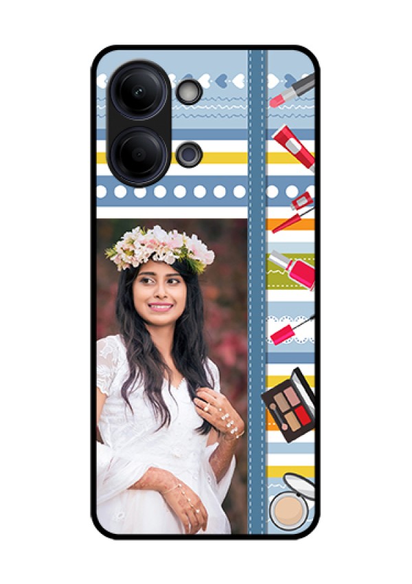 iQOO Z11 Lite 5G Custom Glass Phone Case - Makeup Icons Design