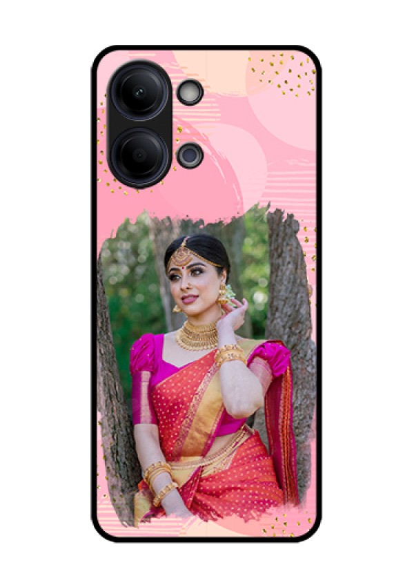 iQOO Z11 Lite 5G Custom Glass Phone Case - Gold Glitter Splash Design