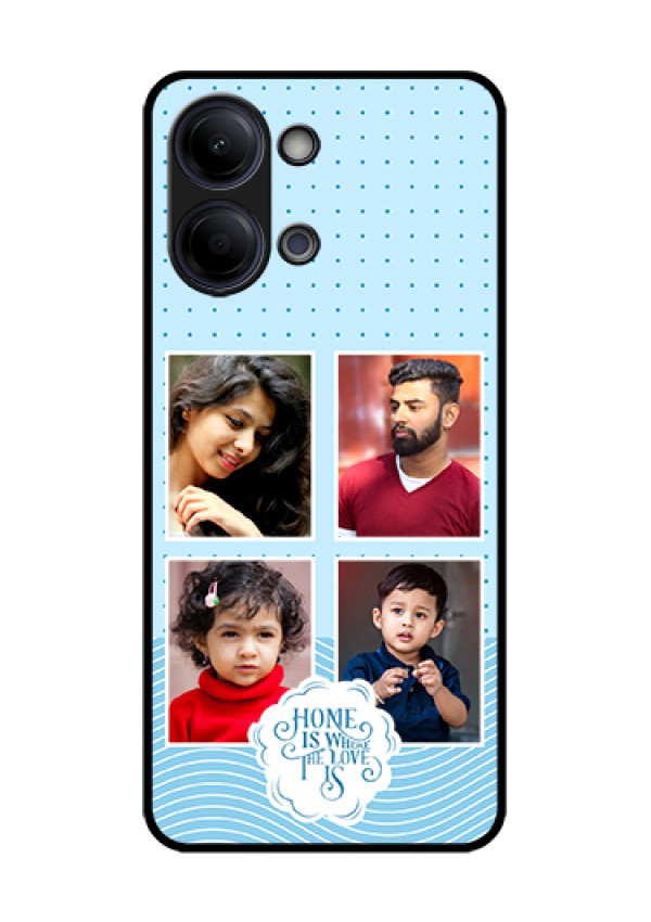 iQOO Z11 Lite 5G Custom Glass Phone Case - Cute Love Quote With 4 Pic Upload Design