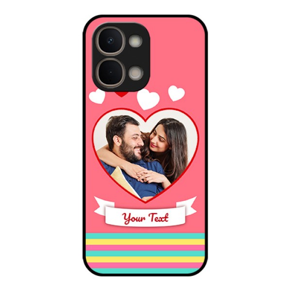 iQOO Z11x 5G Custom Glass Phone Case - Love Shapes Doodle Design