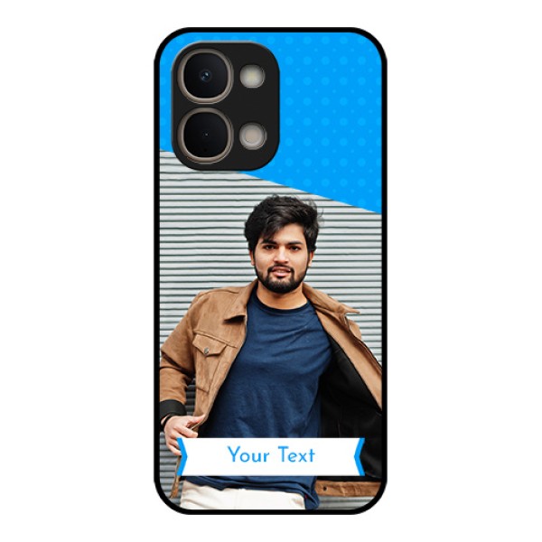 iQOO Z11x 5G Custom Glass Phone Case - Simple Blue Color Design