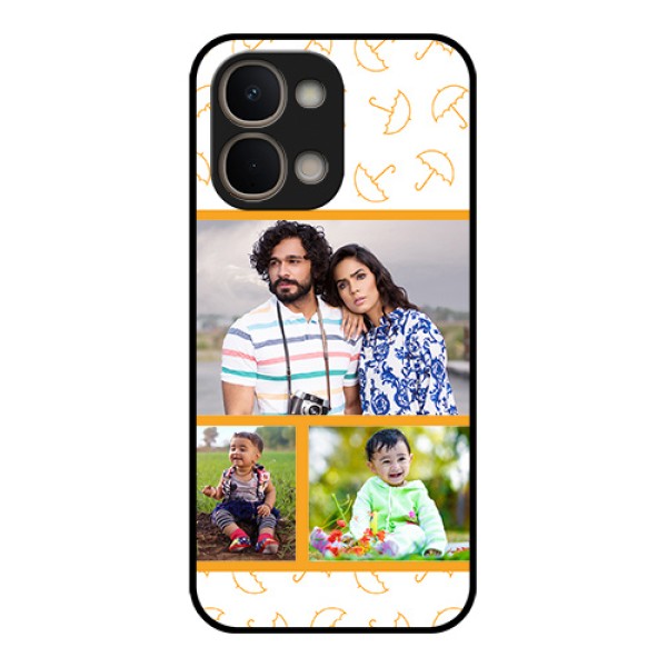 iQOO Z11x 5G Custom Glass Phone Case - Yellow Pattern Design
