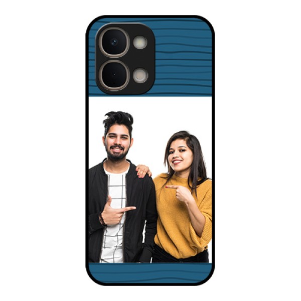 iQOO Z11x 5G Custom Glass Phone Case - Blue Pattern Cover Design iQOO Z11x 5G Custom Glass Phone Case - Blue Pattern Cover Design