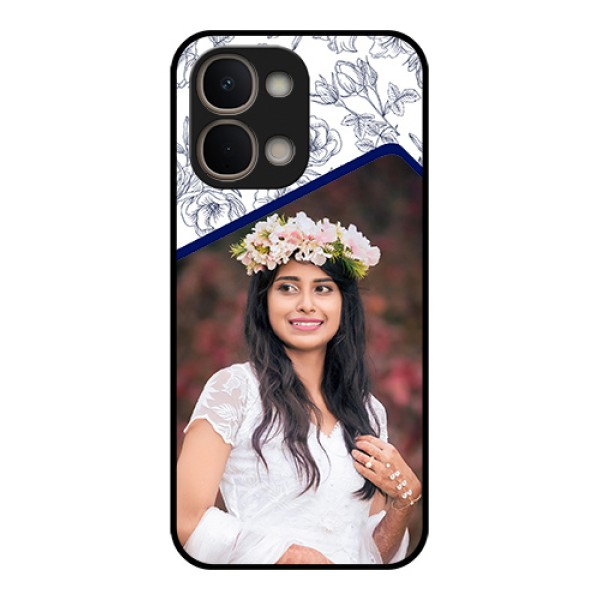 iQOO Z11x 5G Custom Glass Phone Case - Classy Floral Design