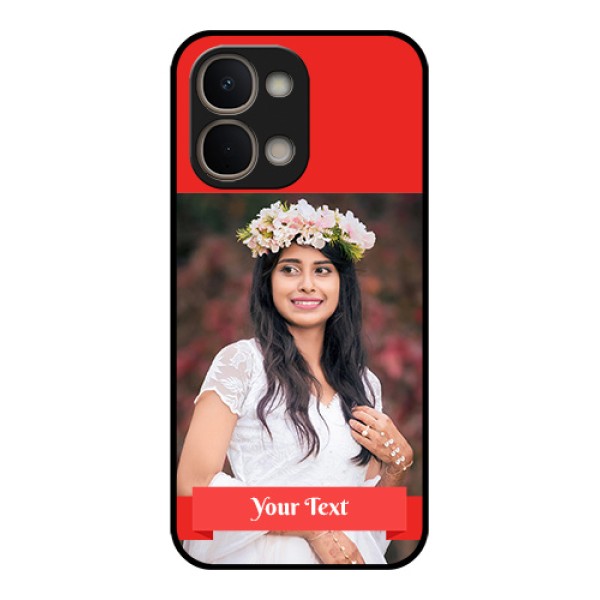 iQOO Z11x 5G Custom Glass Phone Case - Simple Red Color Design iQOO Z11x 5G Custom Glass Phone Case - Simple Red Color Design
