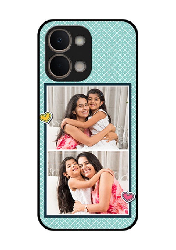 iQOO Z11x 5G Custom Glass Phone Case - 2 Image Holder With Pattern Design