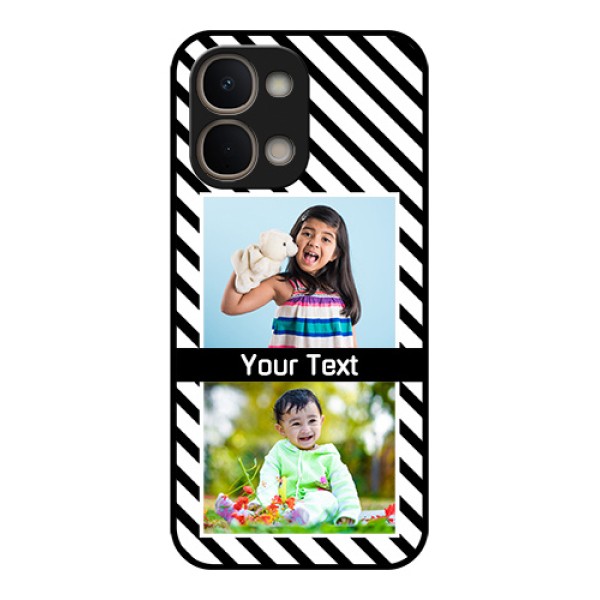 iQOO Z11x 5G Custom Glass Phone Case - Black And White Stripes Design