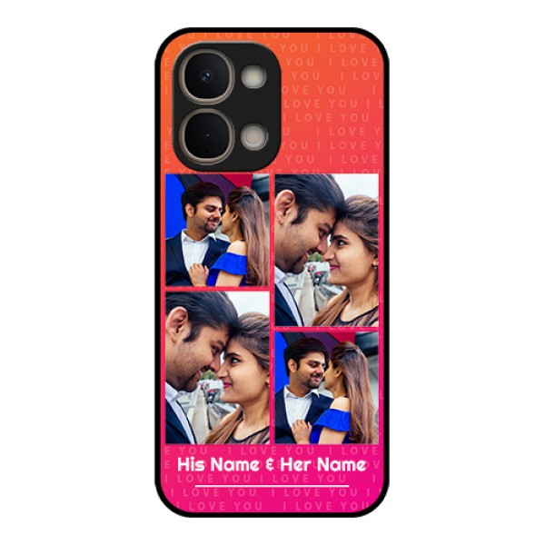 iQOO Z11x 5G Custom Glass Phone Case - I Love You Pink Design