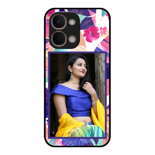 iQOO Z11x 5G Custom Glass Phone Case - Abstract Floral Design