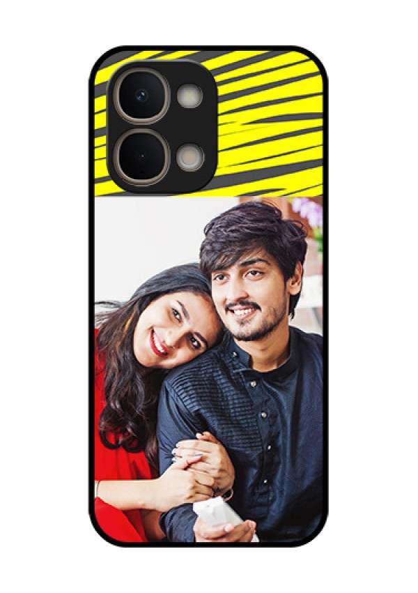 iQOO Z11x 5G Custom Glass Phone Case - Yellow Abstract Design