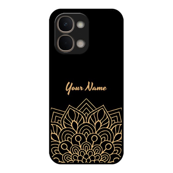 iQOO Z11x 5G Custom Glass Phone Case - Golden Mandala Design
