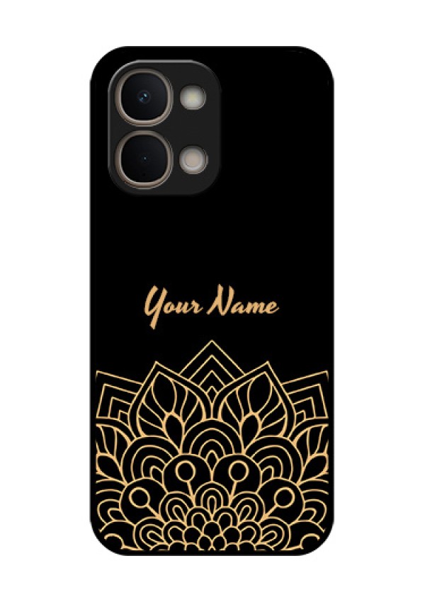 iQOO Z11x 5G Custom Glass Phone Case - Golden Mandala Design