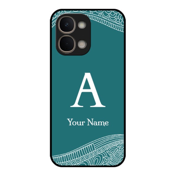 iQOO Z11x 5G Custom Glass Phone Case - Line Art Pattern With Custom Name Design iQOO Z11x 5G Custom Glass Phone Case - Line Art Pattern With Custom Name Design