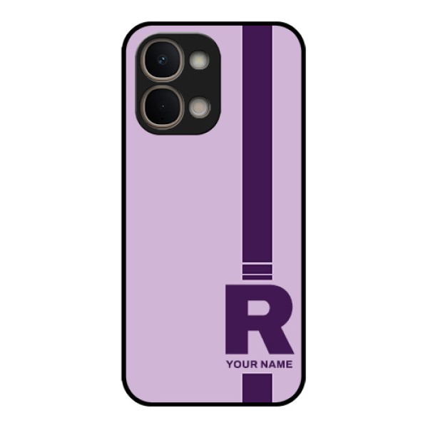 iQOO Z11x 5G Custom Glass Phone Case - Simple Dual Tone Stripe With Name Design iQOO Z11x 5G Custom Glass Phone Case - Simple Dual Tone Stripe With Name Design