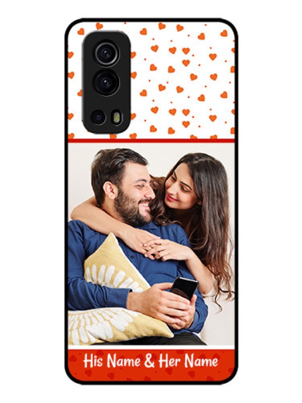 Custom iQOO Z3 5G Custom Glass Phone Case - Orange Love Symbol Design