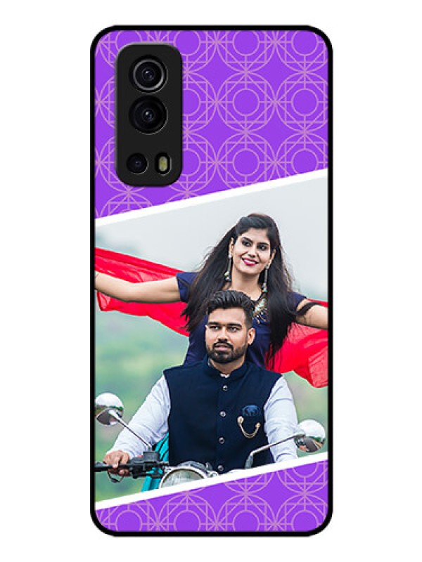 Custom iQOO Z3 5G Custom Glass Phone Case - Violet Pattern Design