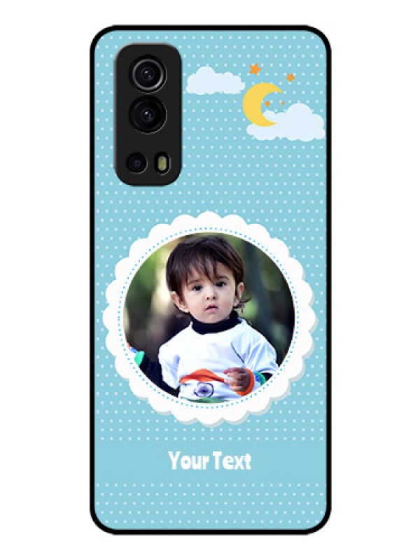 Custom iQOO Z3 5G Personalised Glass Phone Case - Violet Pattern Design