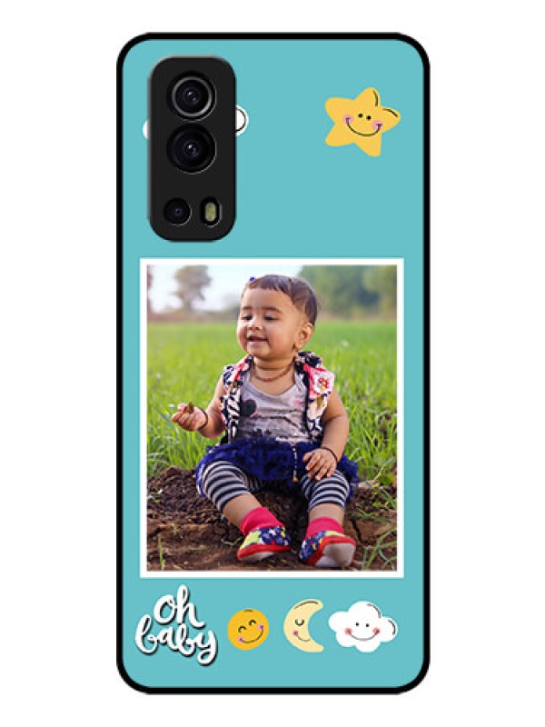 Custom iQOO Z3 5G Personalized Glass Phone Case - Smiley Kids Stars Design