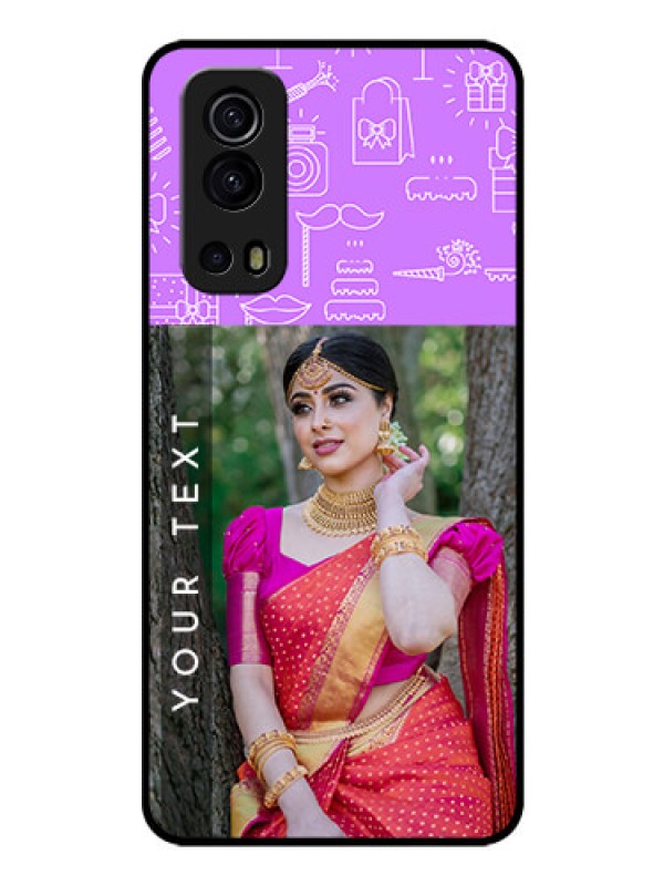 Custom iQOO Z3 5G Custom Glass Mobile Case - Birthday Icons Design