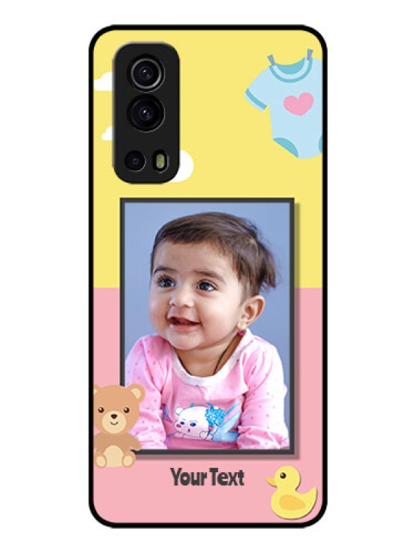 Custom iQOO Z3 5G Photo Printing on Glass Case - Kids 2 Color Design