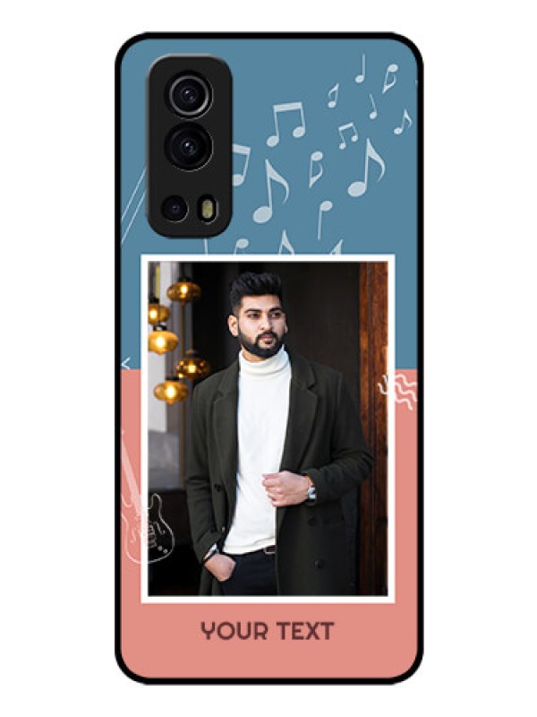 Custom iQOO Z3 5G Photo Printing on Glass Case - with Color Musical Note Design