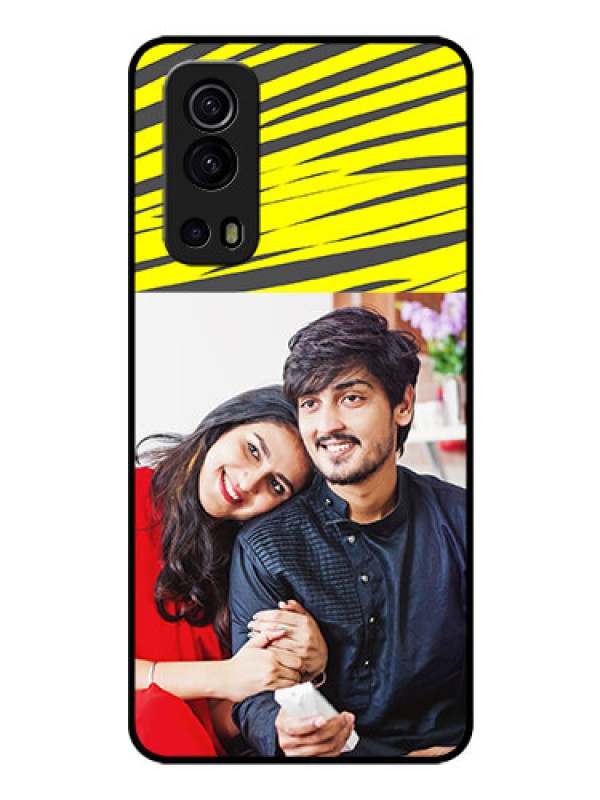 Custom iQOO Z3 5G Photo Printing on Glass Case - Yellow Abstract Design