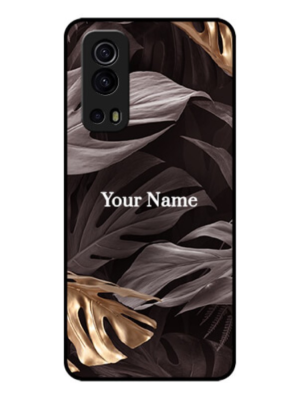 Custom iQOO Z3 5G Personalised Glass Phone Case - Wild Leaves digital paint Design