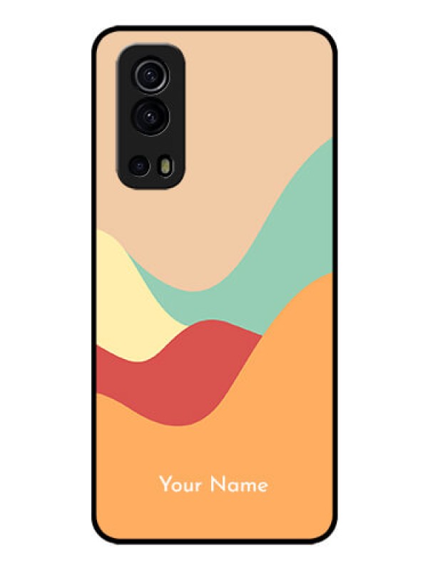 Custom iQOO Z3 5G Personalized Glass Phone Case - Ocean Waves Multi-colour Design