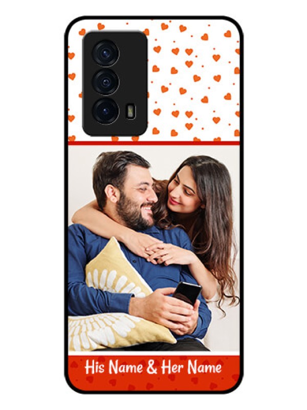 Custom iQOO Z5 5G Custom Glass Phone Case - Orange Love Symbol Design