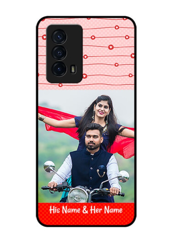 iQOO Z5 5G Personalized Glass Phone Case - Red Pattern Case Design
