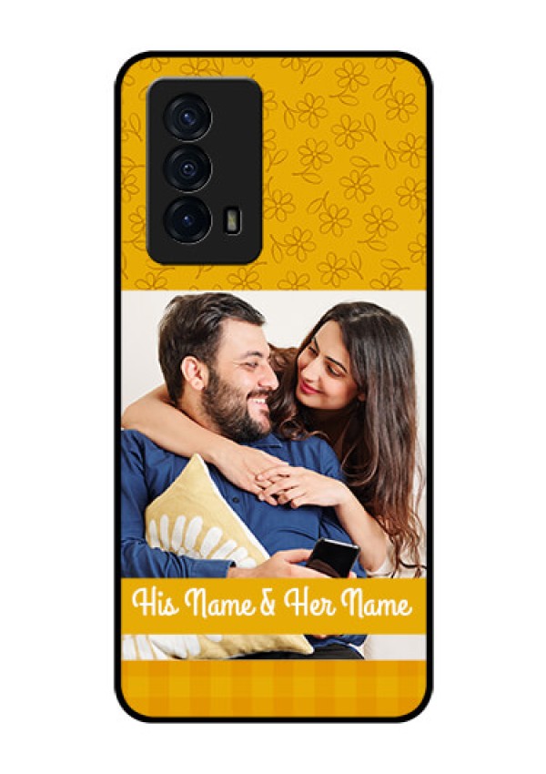 iQOO Z5 5G Custom Glass Mobile Case - Yellow Floral Design