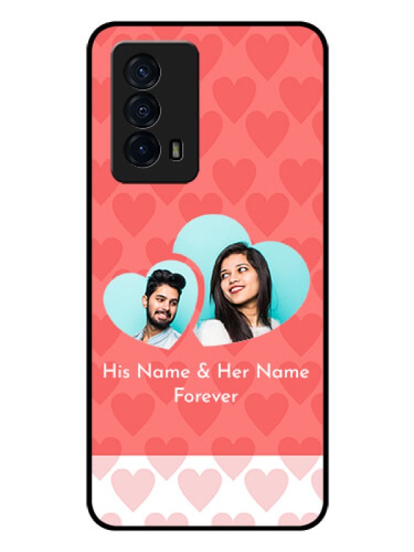 Custom iQOO Z5 5G Personalized Glass Phone Case - Couple Pic Upload Design