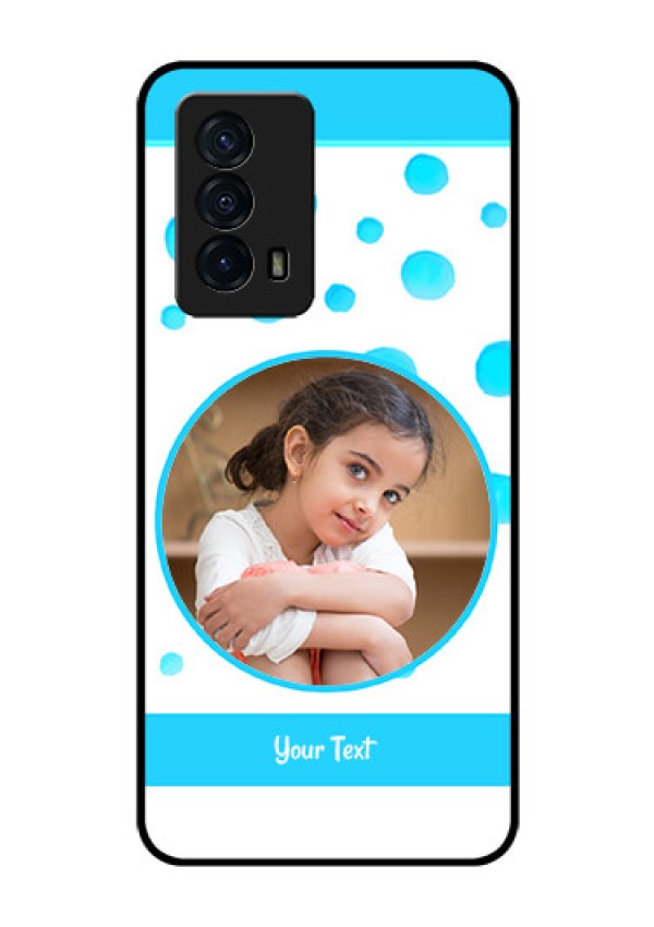 iQOO Z5 5G Photo Printing on Glass Case - Blue Bubbles Pattern Design