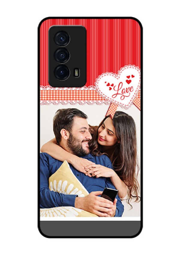 iQOO Z5 5G Custom Glass Mobile Case - Red Love Pattern Design