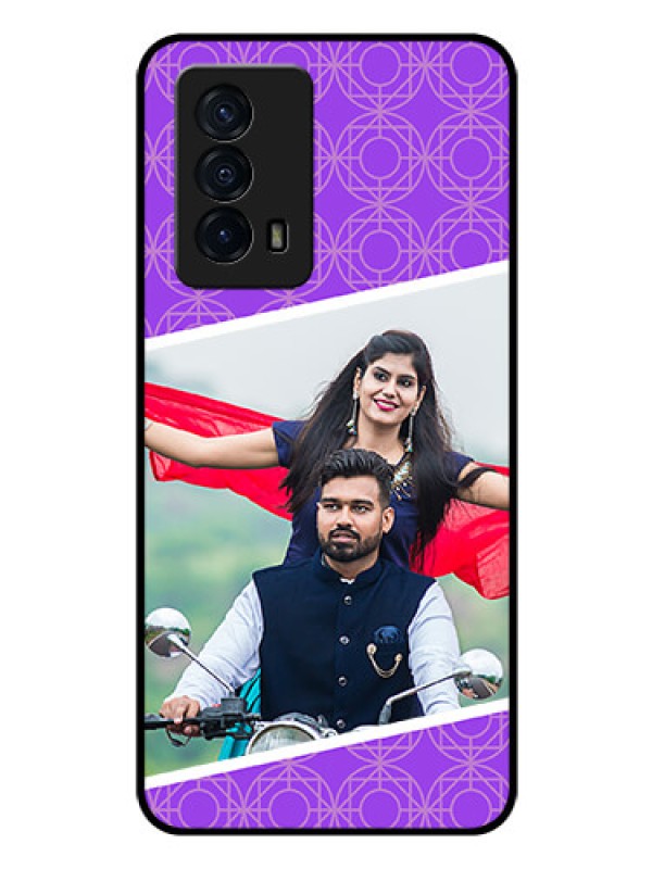 Custom iQOO Z5 5G Custom Glass Phone Case - Violet Pattern Design