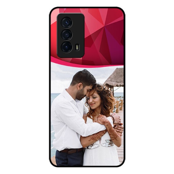 iQOO Z5 5G Custom Glass Mobile Case - Red Abstract Design