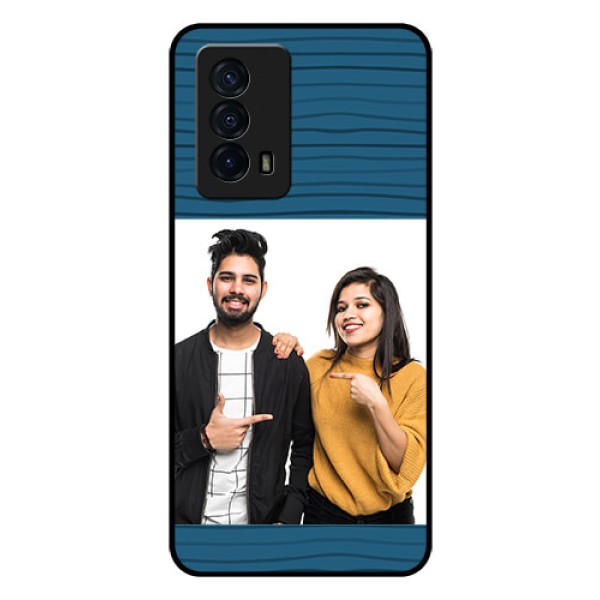 iQOO Z5 5G Custom Glass Phone Case - Blue Pattern Cover Design iQOO Z5 5G Custom Glass Phone Case - Blue Pattern Cover Design