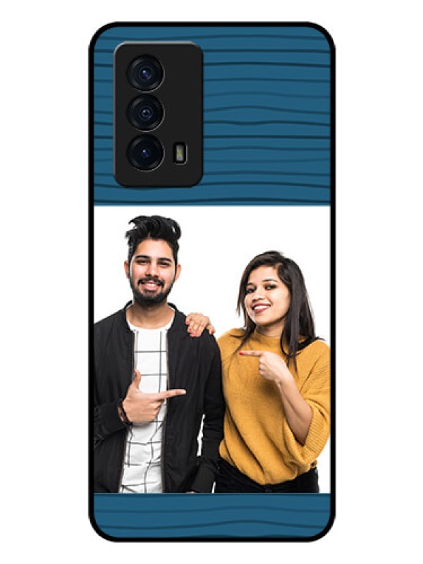Custom iQOO Z5 5G Custom Glass Phone Case - Blue Pattern Cover Design