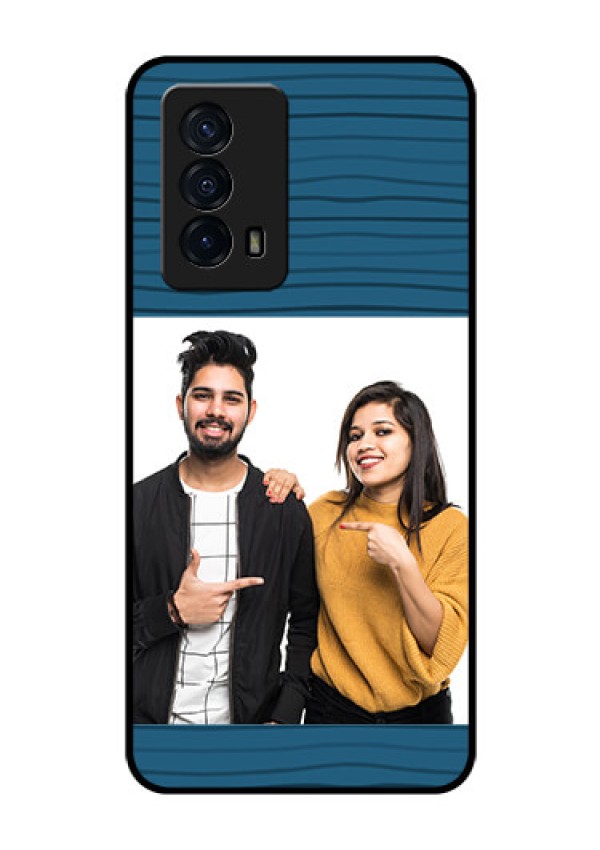 iQOO Z5 5G Custom Glass Phone Case - Blue Pattern Cover Design