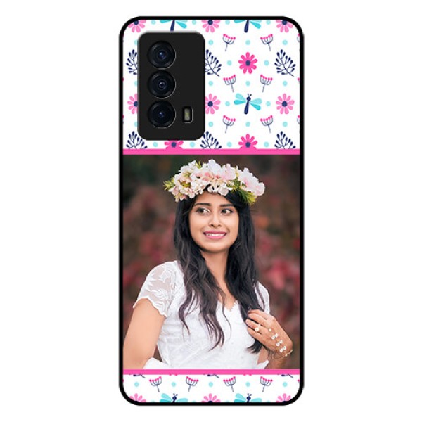 iQOO Z5 5G Photo Printing on Glass Case - Colorful Flower Design