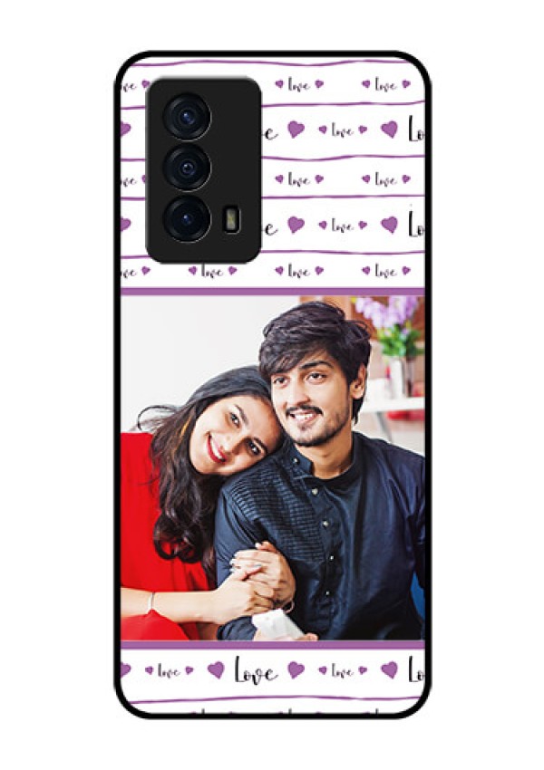 iQOO Z5 5G Custom Glass Mobile Case - Couples Heart Design