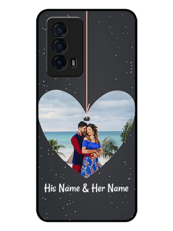 Custom iQOO Z5 5G Custom Glass Phone Case - Hanging Heart Design