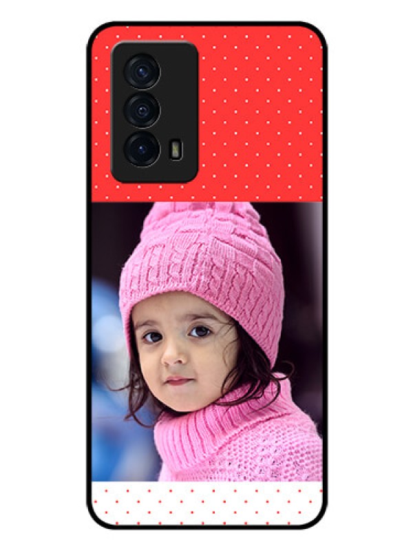 Custom iQOO Z5 5G Photo Printing on Glass Case - Red Pattern Design