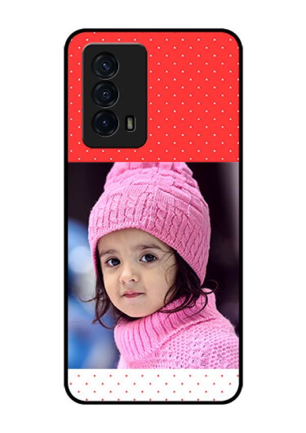 iQOO Z5 5G Photo Printing on Glass Case - Red Pattern Design