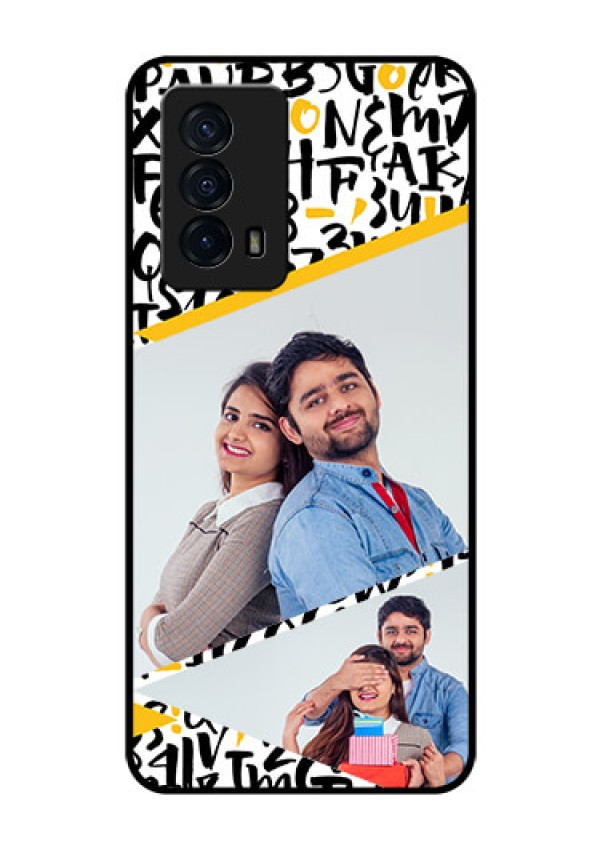 iQOO Z5 5G Custom Glass Mobile Case - Letters Pattern Design