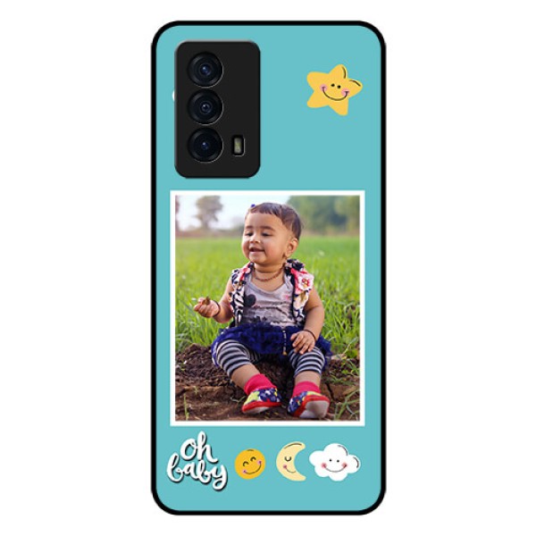 iQOO Z5 5G Personalized Glass Phone Case - Smiley Kids Stars Design iQOO Z5 5G Personalized Glass Phone Case - Smiley Kids Stars Design